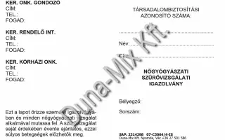 Nőgyógyászati igazolás  1